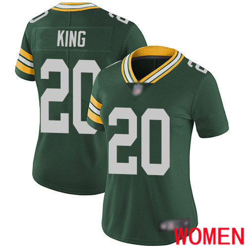 Green Bay Packers Limited Green Women #20 King Kevin Home Jersey Nike NFL Vapor Untouchable->youth nfl jersey->Youth Jersey